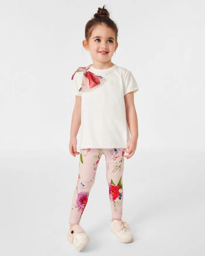Ted Baker Playsuits and Sets Kids SCARLTE 8211 Organza Bow TShirt And Print Leggings Set Pink Ted Baker Playsuits and Sets Kids SCARLTE 8211 Organza Bow TShirt And Print Leggings Set Pink