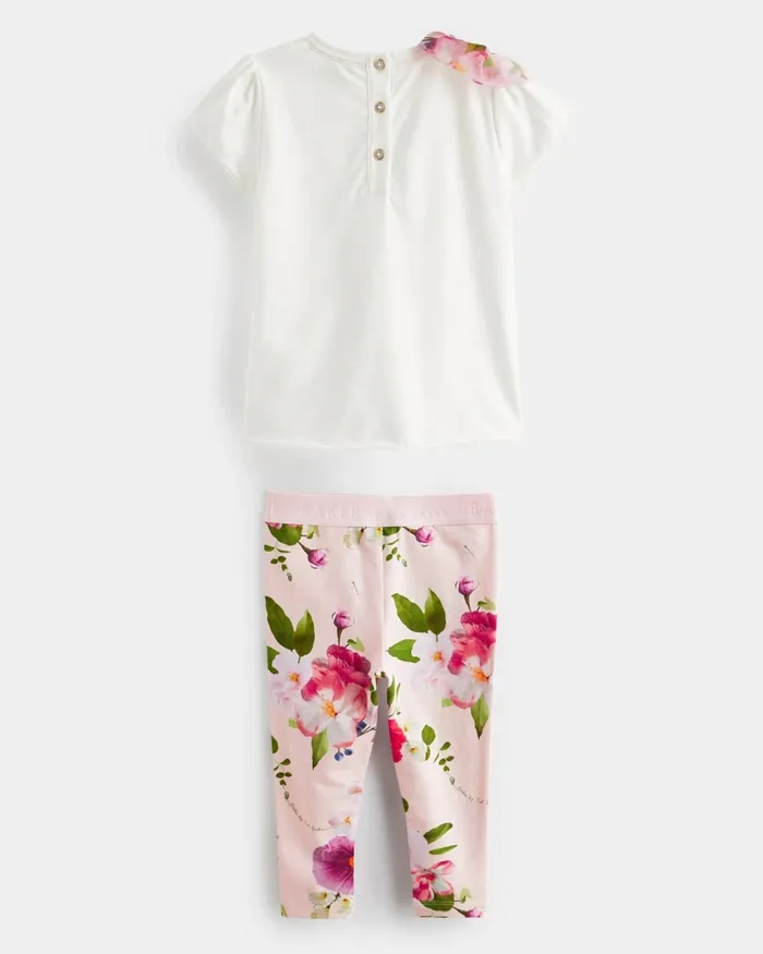 Ted Baker Playsuits and Sets Kids SCARLTE 8211 Organza Bow TShirt And Print Leggings Set Pink Ted Baker Playsuits and Sets Kids SCARLTE 8211 Organza Bow TShirt And Print Leggings Set Pink