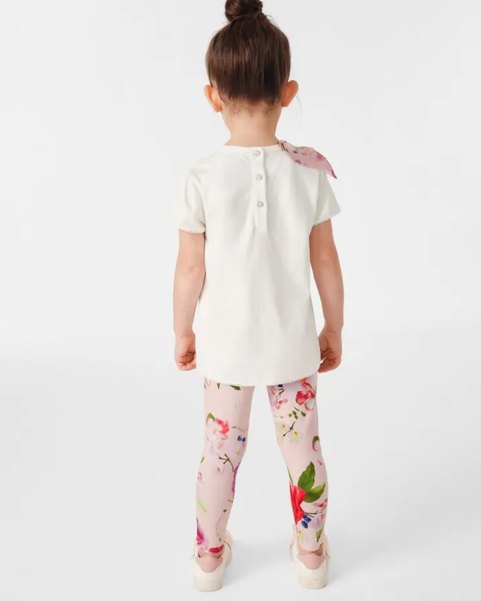 Ted Baker Playsuits and Sets Kids SCARLTE 8211 Organza Bow TShirt And Print Leggings Set Pink Ted Baker Playsuits and Sets Kids SCARLTE 8211 Organza Bow TShirt And Print Leggings Set Pink