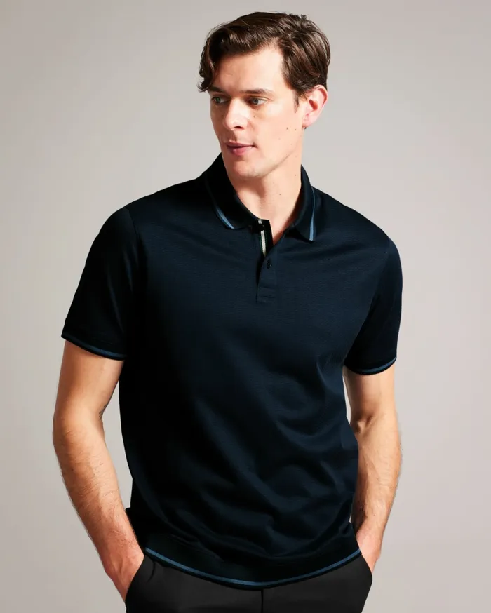 Ted Baker Polo Shirts Men ERWEN 8211 Regular Fit Textured Polo Shirt Navy Ted Baker Polo Shirts Men ERWEN 8211 Regular Fit Textured Polo Shirt Navy
