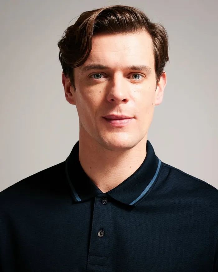 Ted Baker Polo Shirts Men ERWEN 8211 Regular Fit Textured Polo Shirt Navy Ted Baker Polo Shirts Men ERWEN 8211 Regular Fit Textured Polo Shirt Navy