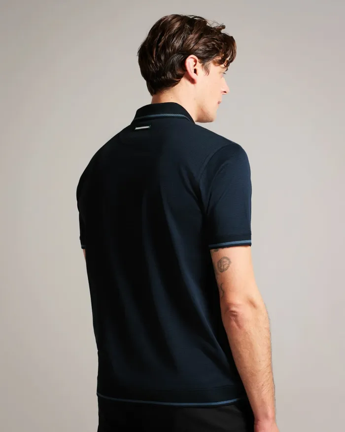 Ted Baker Polo Shirts Men ERWEN 8211 Regular Fit Textured Polo Shirt Navy Ted Baker Polo Shirts Men ERWEN 8211 Regular Fit Textured Polo Shirt Navy