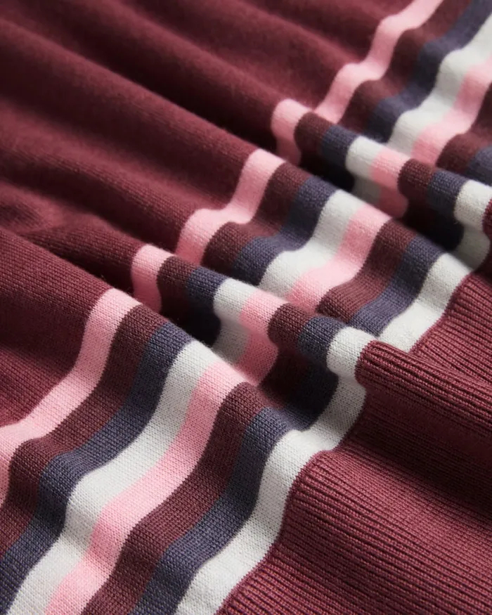 Ted Baker Polo Shirts Men PITAL 8211 Striped Wool Polo Shirt Maroon