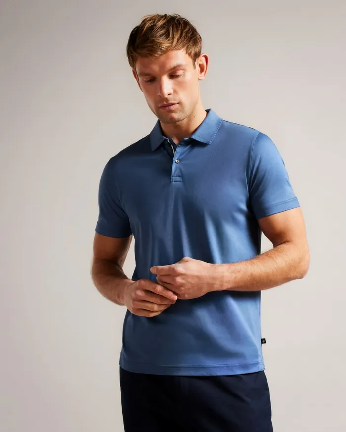Ted Baker Polo Shirts Men ZEITER 8211 Short Sleeve Slim Fit Polo Shirt Dark Blue Ted Baker Polo Shirts Men ZEITER 8211 Short Sleeve Slim Fit Polo Shirt Dark Blue