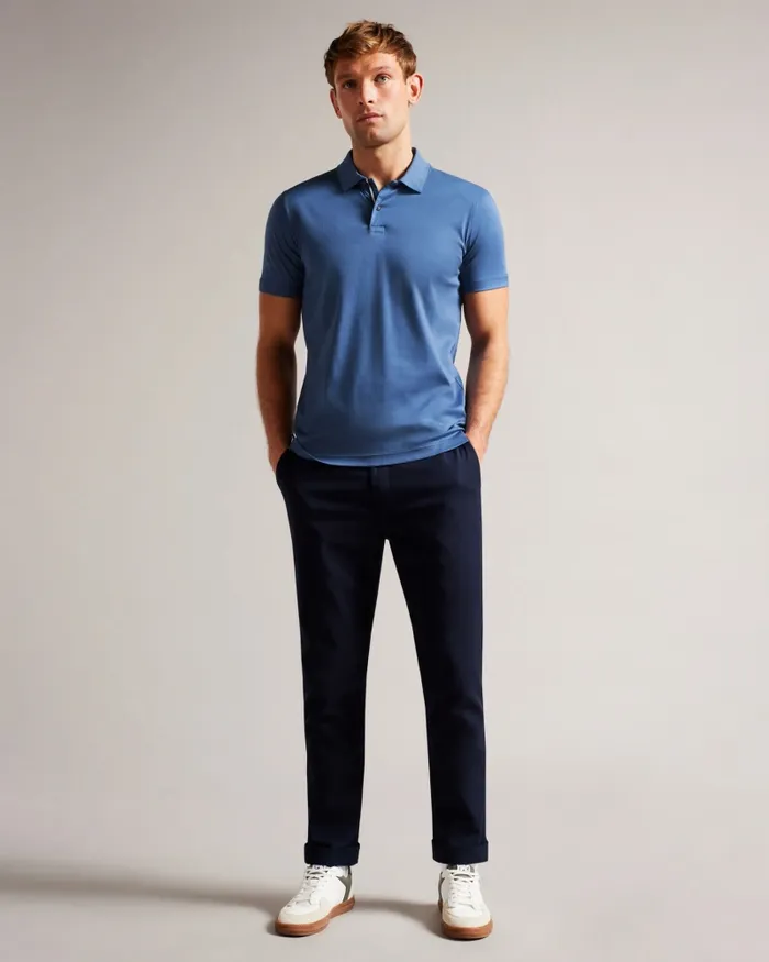 Ted Baker Polo Shirts Men ZEITER 8211 Short Sleeve Slim Fit Polo Shirt Dark Blue Ted Baker Polo Shirts Men ZEITER 8211 Short Sleeve Slim Fit Polo Shirt Dark Blue