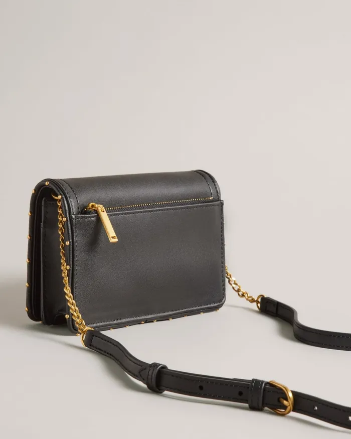 Ted Baker Purses and Cardholders Women KAHNISA 8211 Studded Edge Leather Purse With Strap Black Ted Baker Purses and Cardholders Women KAHNISA 8211 Studded Edge Leather Purse With Strap Black