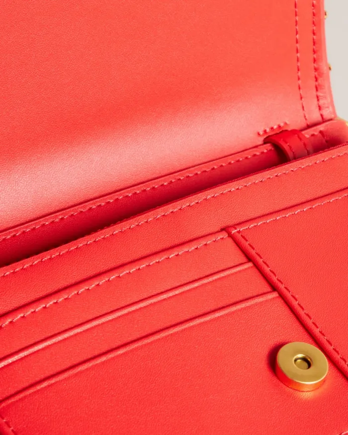Ted Baker Purses and Cardholders Women KAHNISA 8211 Studded Edge Leather Purse With Strap Coral Ted Baker Purses and Cardholders Women KAHNISA 8211 Studded Edge Leather Purse With Strap Coral