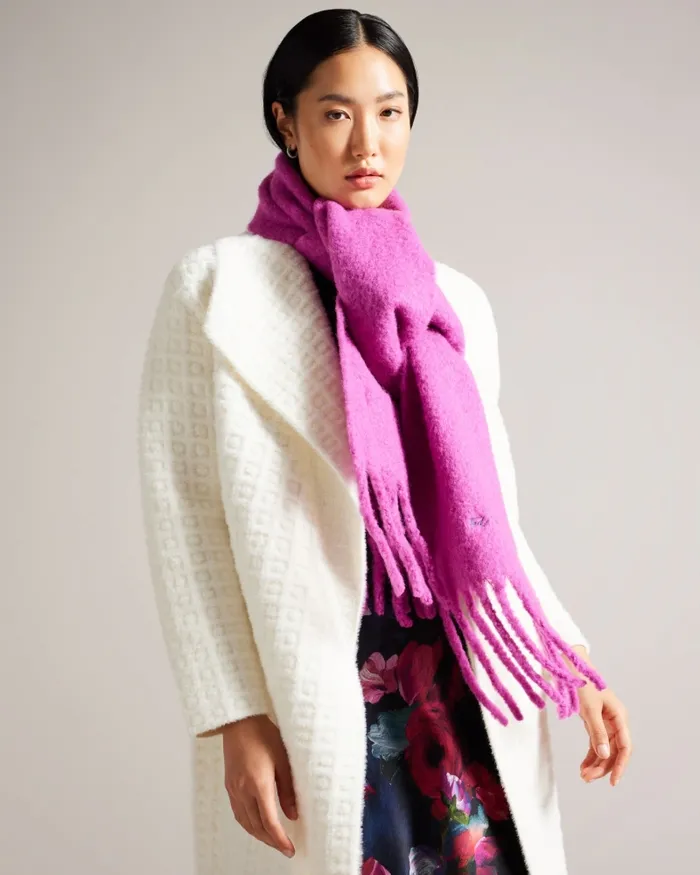 Ted Baker Scarves Women SHELMAS 8211 Branded Skinny Scarf Pink Ted Baker Scarves Women SHELMAS 8211 Branded Skinny Scarf Pink