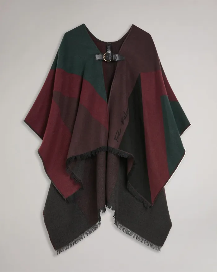 Ted Baker Scarves Women SUFFIA 8211 Buckle Poncho Deep Purple