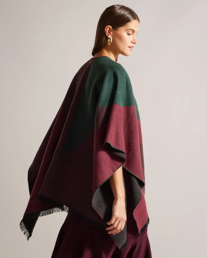 Ted Baker Scarves Women SUFFIA 8211 Buckle Poncho Deep Purple Ted Baker Scarves Women SUFFIA 8211 Buckle Poncho Deep Purple
