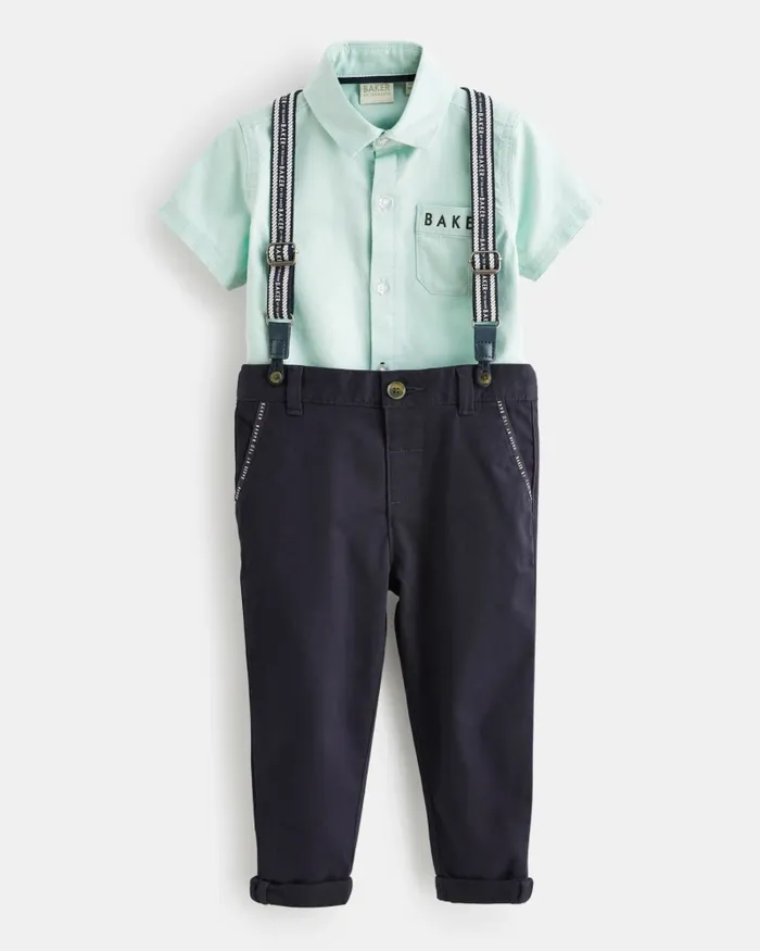 Ted Baker Sets and Outfits Kids SORIN 8211 Branded Shirt Trousers And Braces Set Navy Ted Baker Sets and Outfits Kids SORIN 8211 Branded Shirt Trousers And Braces Set Navy