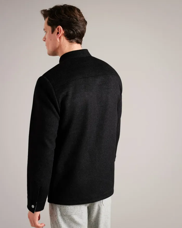 Ted Baker Shirts Men ADERBRY 8211 Wool Blend Overshirt Charcoal Ted Baker Shirts Men ADERBRY 8211 Wool Blend Overshirt Charcoal