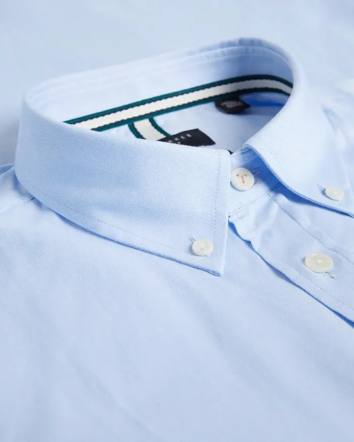 Ted Baker Shirts Men ALDGTE 8211 Short Sleeve Cotton Oxford Shirt Light Blue Ted Baker Shirts Men ALDGTE 8211 Short Sleeve Cotton Oxford Shirt Light Blue