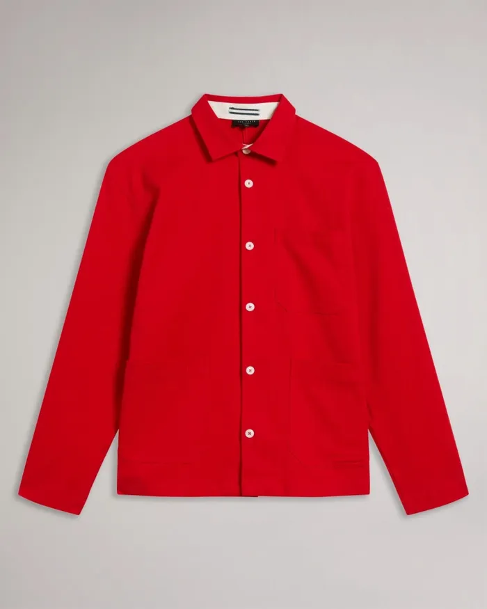 Ted Baker Shirts Men ARID 8211 Dropped Shoulder Shacket Red