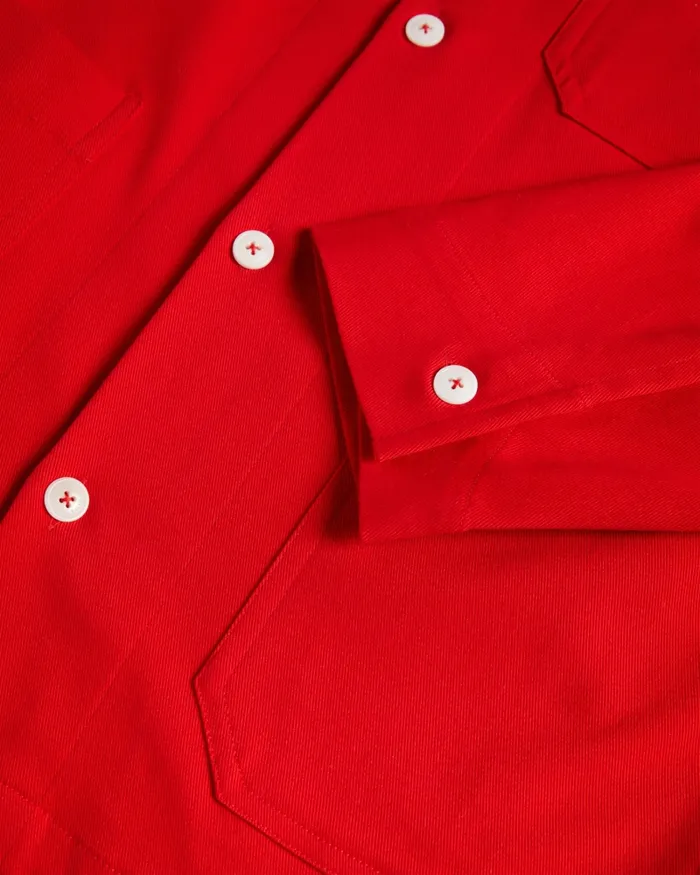 Ted Baker Shirts Men ARID 8211 Dropped Shoulder Shacket Red Ted Baker Shirts Men ARID 8211 Dropped Shoulder Shacket Red