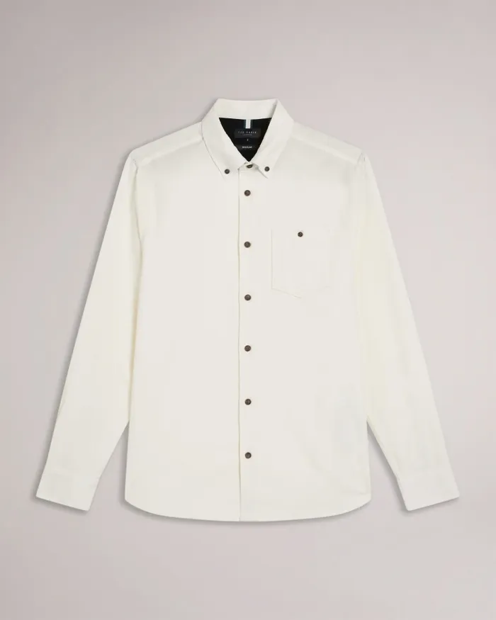 Ted Baker Shirts Men LECCO 8211 Long Sleeve Shirt Ecru