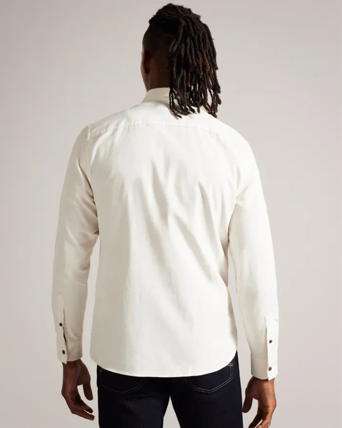 Ted Baker Shirts Men LECCO 8211 Long Sleeve Shirt Ecru Ted Baker Shirts Men LECCO 8211 Long Sleeve Shirt Ecru