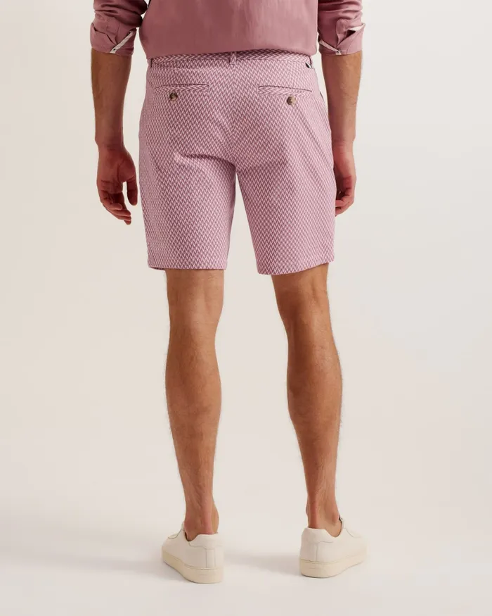 Ted Baker Shorts Men DULWICK 8211 Geometric Print Chino Shorts Medium Pink Ted Baker Shorts Men DULWICK 8211 Geometric Print Chino Shorts Medium Pink