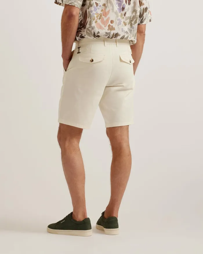 Ted Baker Shorts Men FULHUM 8211 Pleated Cotton Chino Shorts White Ted Baker Shorts Men FULHUM 8211 Pleated Cotton Chino Shorts White