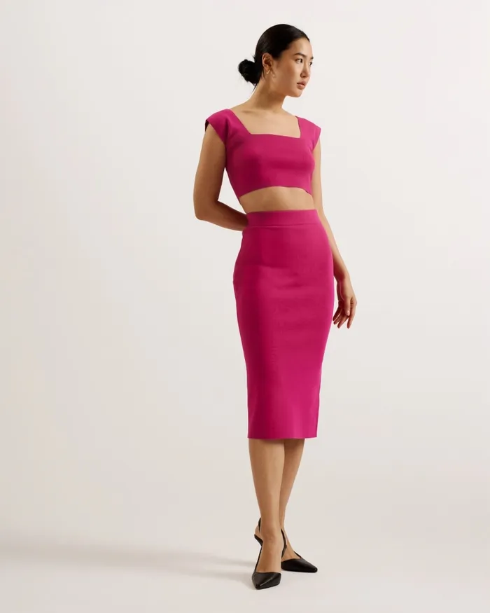 Ted Baker Skirts Women BARBRHA 8211 Knitted Bodycon Midi Skirt Purple Ted Baker Skirts Women BARBRHA 8211 Knitted Bodycon Midi Skirt Purple