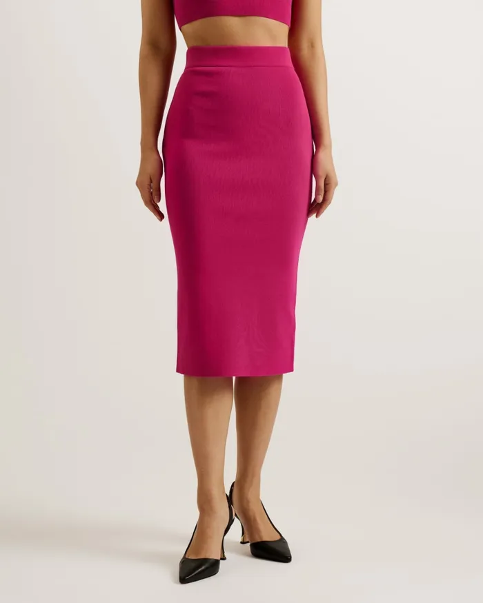 Ted Baker Skirts Women BARBRHA 8211 Knitted Bodycon Midi Skirt Purple Ted Baker Skirts Women BARBRHA 8211 Knitted Bodycon Midi Skirt Purple