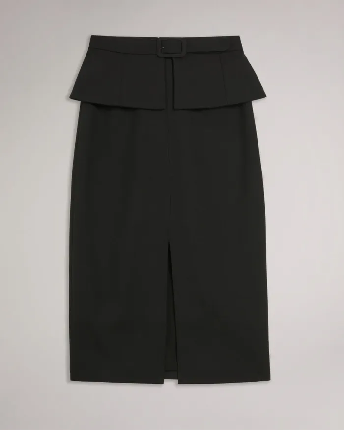 Ted Baker Skirts Women FLOREEI 8211 Slimline Midi Skirt With Peplum Black