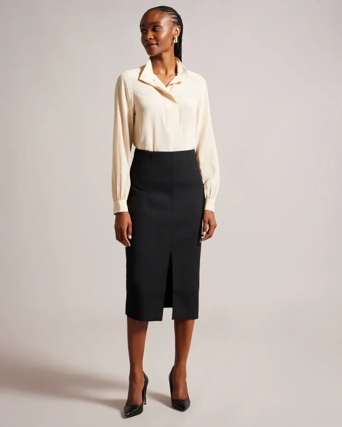 Ted Baker Skirts Women FLOREEI 8211 Slimline Midi Skirt With Peplum Black Ted Baker Skirts Women FLOREEI 8211 Slimline Midi Skirt With Peplum Black