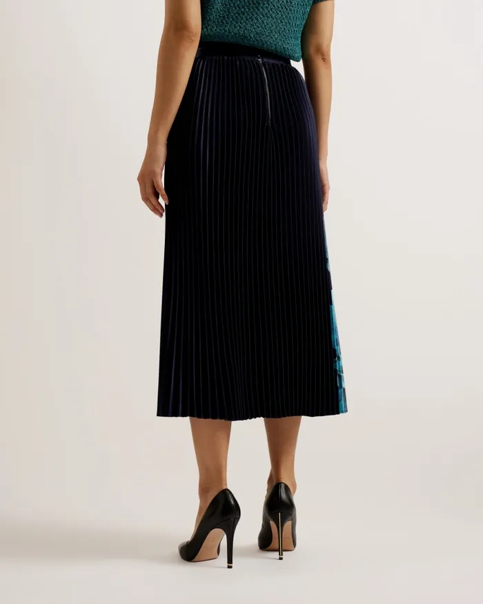 Ted Baker Skirts Women IZMIR 8211 Floral Print Satin Pleated Midi Skirt Navy Ted Baker Skirts Women IZMIR 8211 Floral Print Satin Pleated Midi Skirt Navy