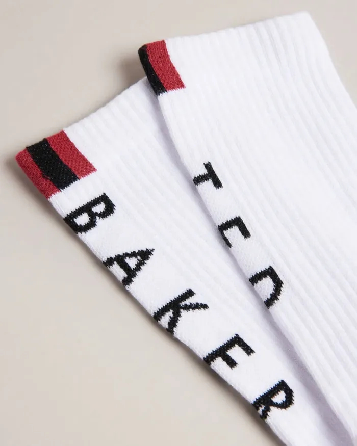 Ted Baker Socks Men REDHOT 8211 Branded Sports Socks White