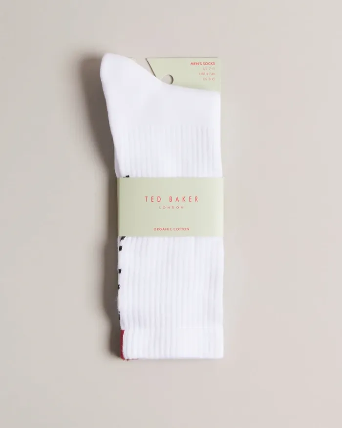Ted Baker Socks Men REDHOT 8211 Branded Sports Socks White Ted Baker Socks Men REDHOT 8211 Branded Sports Socks White