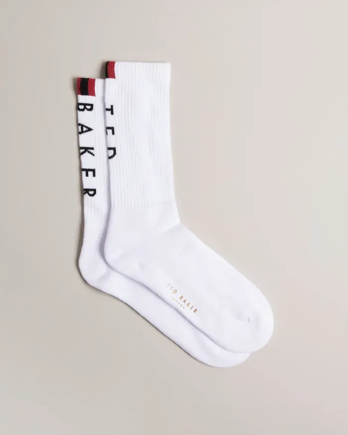 Ted Baker Socks Men REDHOT 8211 Branded Sports Socks White Ted Baker Socks Men REDHOT 8211 Branded Sports Socks White