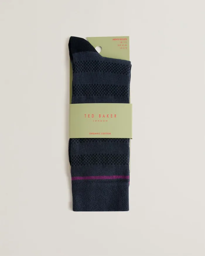 Ted Baker Socks Men SOKKTWO 8211 Textured Stripe Socks Navy Ted Baker Socks Men SOKKTWO 8211 Textured Stripe Socks Navy