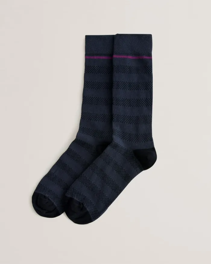Ted Baker Socks Men SOKKTWO 8211 Textured Stripe Socks Navy Ted Baker Socks Men SOKKTWO 8211 Textured Stripe Socks Navy