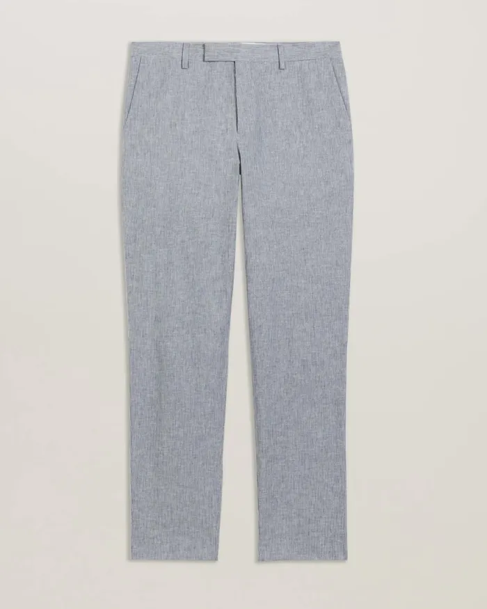 Ted Baker Suits Men FRANKT 8211 Slim Fit Pinstripe Tailored Trousers Light Grey