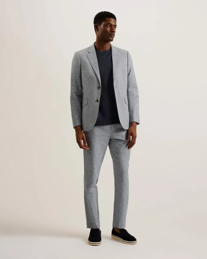 Ted Baker Suits Men FRANKT 8211 Slim Fit Pinstripe Tailored Trousers Light Grey Ted Baker Suits Men FRANKT 8211 Slim Fit Pinstripe Tailored Trousers Light Grey