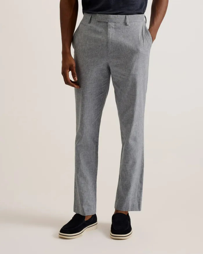 Ted Baker Suits Men FRANKT 8211 Slim Fit Pinstripe Tailored Trousers Light Grey Ted Baker Suits Men FRANKT 8211 Slim Fit Pinstripe Tailored Trousers Light Grey