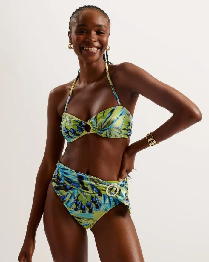 Ted Baker Swimwear and Beachwear Women CHAYRL 8211 Belted High Waist Bikini Bottoms Lime Ted Baker Swimwear and Beachwear Women CHAYRL 8211 Belted High Waist Bikini Bottoms Lime
