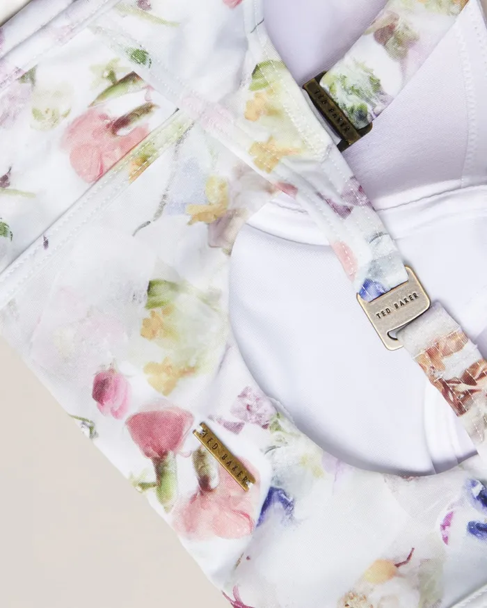Ted Baker Swimwear and Beachwear Women ULANIA 8211 Floral Longline Underwired Bikini Top White Ted Baker Swimwear and Beachwear Women ULANIA 8211 Floral Longline Underwired Bikini Top White