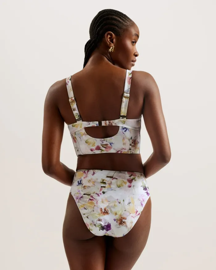 Ted Baker Swimwear and Beachwear Women ULANIA 8211 Floral Longline Underwired Bikini Top White Ted Baker Swimwear and Beachwear Women ULANIA 8211 Floral Longline Underwired Bikini Top White