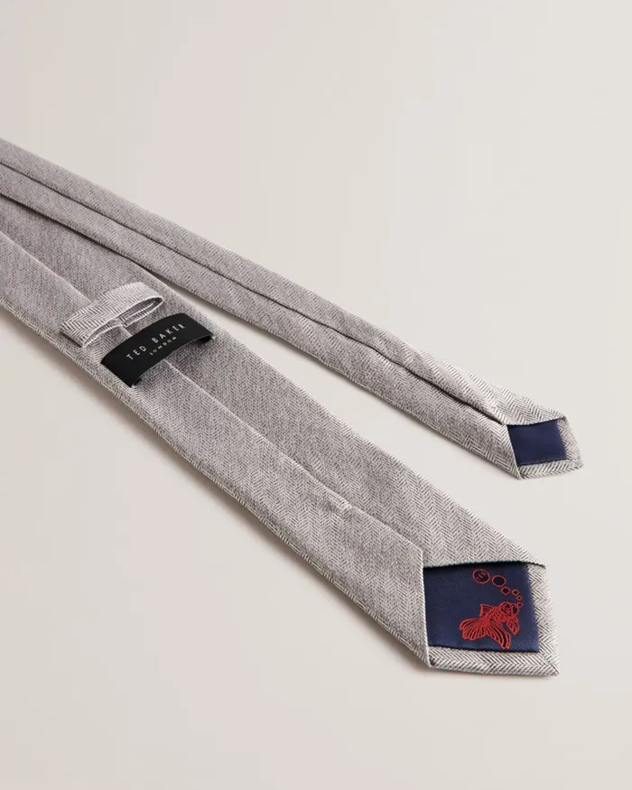 Ted Baker Ties and Bowties Men LEYTONE 8211 Herringbone Silk Tie Silver Ted Baker Ties and Bowties Men LEYTONE 8211 Herringbone Silk Tie Silver