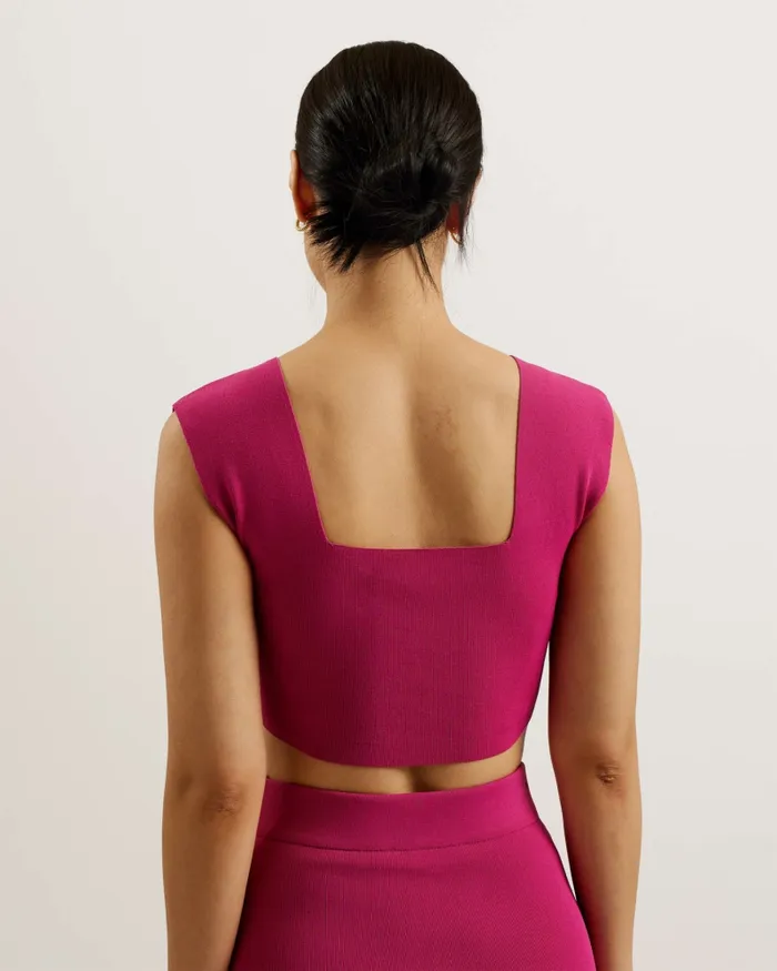 Ted Baker Tops and Blouses Women BRENHA 8211 Sleeveless Knitted Crop Top Purple Ted Baker Tops and Blouses Women BRENHA 8211 Sleeveless Knitted Crop Top Purple