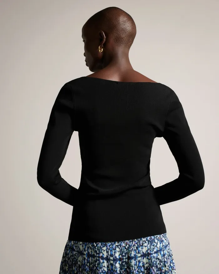 Ted Baker Tops and Blouses Women CILESTE 8211 V Neck Slim Fit Knit Top Black