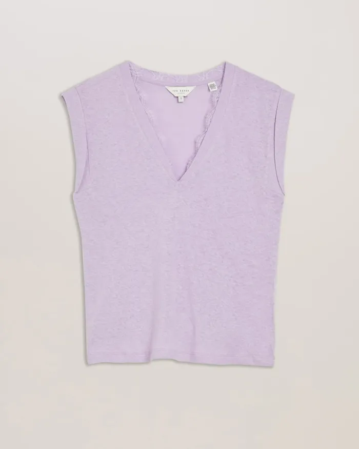 Ted Baker Tops and Blouses Women EFFIY 8211 VNeck Vest With Lace Neckline Lilac