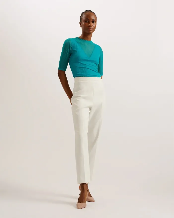 Ted Baker Tops and Blouses Women EMIKOO 8211 Fitted Mesh Top With VNeck Lining Green Ted Baker Tops and Blouses Women EMIKOO 8211 Fitted Mesh Top With VNeck Lining Green