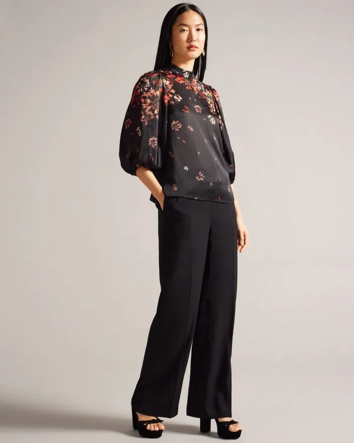 Ted Baker Tops and Blouses Women ERANTHE 8211 High Neck Balloon Sleeve Blouse Black Ted Baker Tops and Blouses Women ERANTHE 8211 High Neck Balloon Sleeve Blouse Black