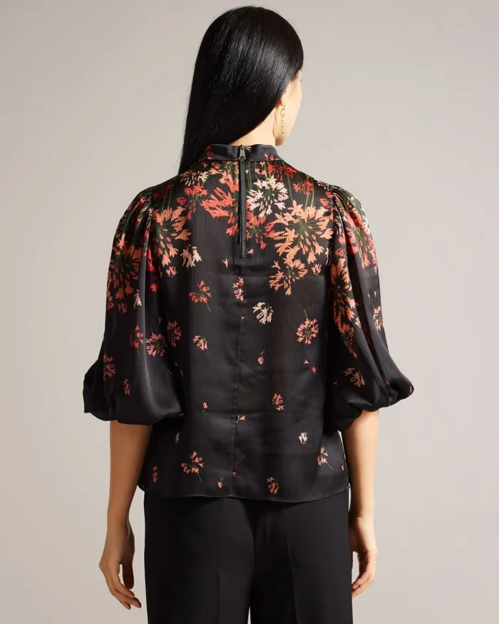 Ted Baker Tops and Blouses Women ERANTHE 8211 High Neck Balloon Sleeve Blouse Black Ted Baker Tops and Blouses Women ERANTHE 8211 High Neck Balloon Sleeve Blouse Black