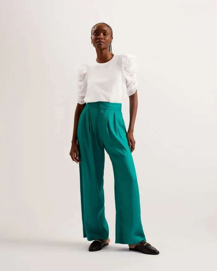 Ted Baker Tops and Blouses Women SACHIKO 8211 Short Puff Sleeve Organza Top Ivory Ted Baker Tops and Blouses Women SACHIKO 8211 Short Puff Sleeve Organza Top Ivory