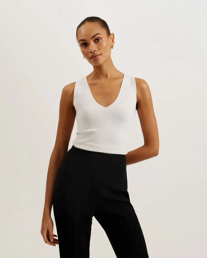 Ted Baker Tops and Blouses Women SARHAA 8211 Engineered Knit Top White Ted Baker Tops and Blouses Women SARHAA 8211 Engineered Knit Top White