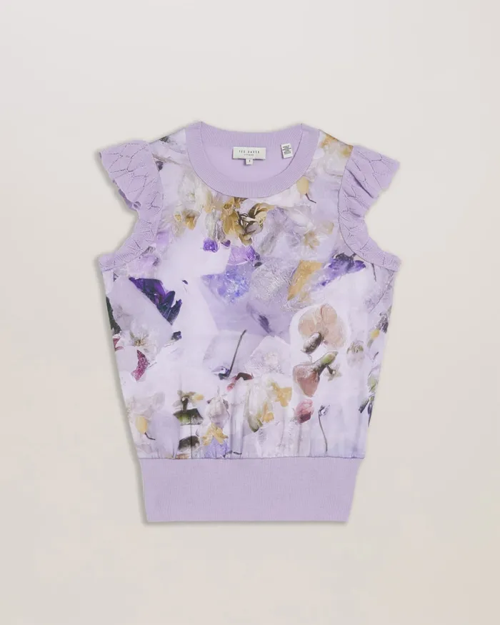 Ted Baker Tops and Blouses Women SHRAYHA 8211 Woven Front Top With Shoulder Frills Lilac Ted Baker Tops and Blouses Women SHRAYHA 8211 Woven Front Top With Shoulder Frills Lilac
