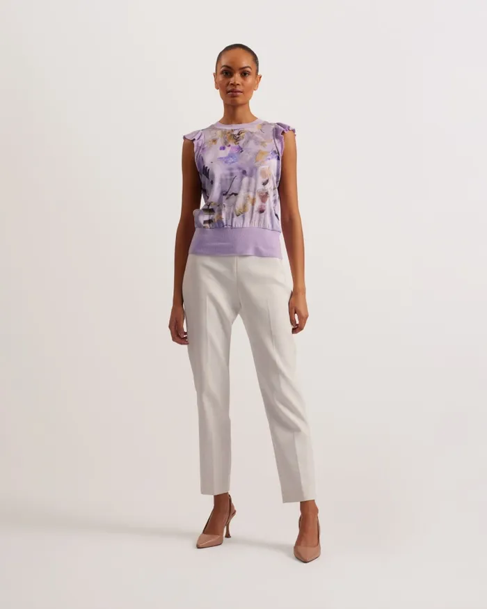 Ted Baker Tops and Blouses Women SHRAYHA 8211 Woven Front Top With Shoulder Frills Lilac Ted Baker Tops and Blouses Women SHRAYHA 8211 Woven Front Top With Shoulder Frills Lilac